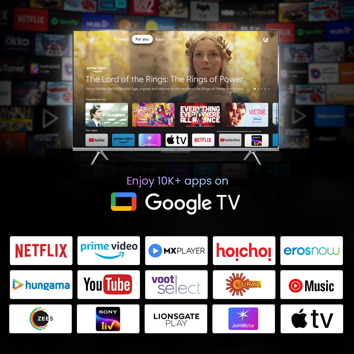4K Ultra HD P7GT Series 108cm(43) Smart Google TV With Hands Free voice Control (43P7GT-P)